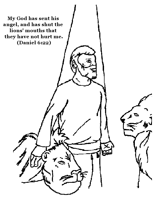 Daniel in the Lions Den Coloring Page