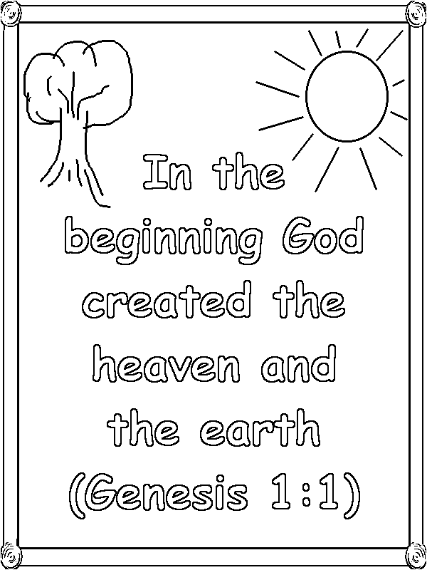 Genesis 1 verse 1 Coloring Page