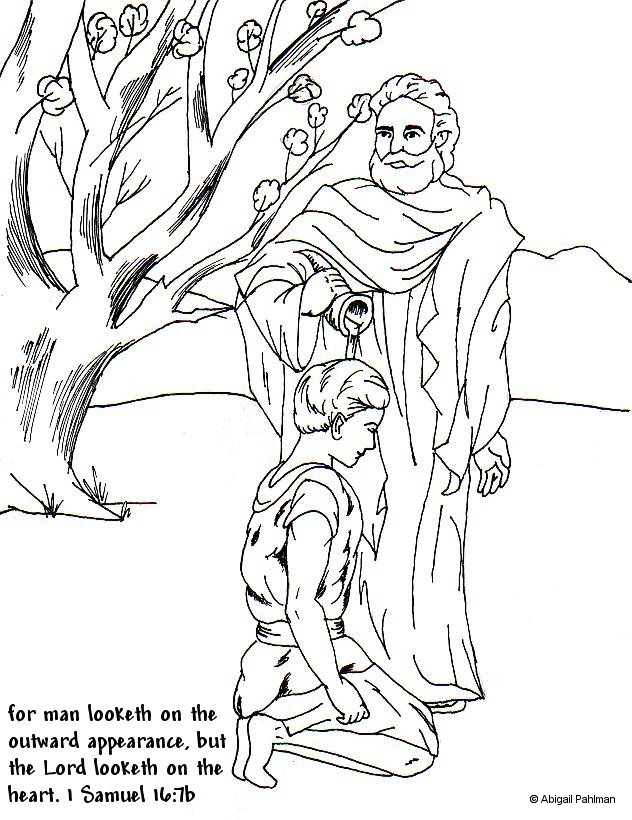 David-Saul-Coloring-Pages Samuel Anoints David coloring page with memory verse found in 1 Samuel ...