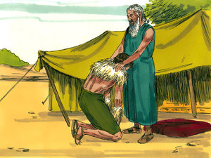 Then Isaac pulled Jacob closer and pronounced the blessing