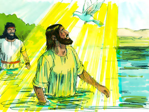John the Baptist had just baptized his cousin Jesus in the
Jordan River