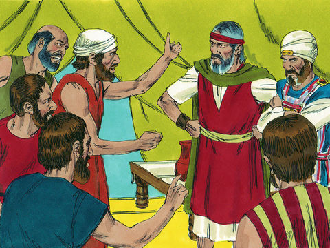 They gathered together into a rebellious mob and marched towards the tent of Moses