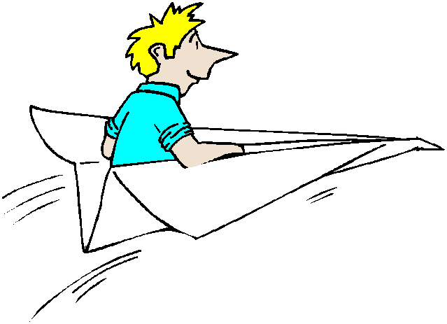 flying in paper airplane