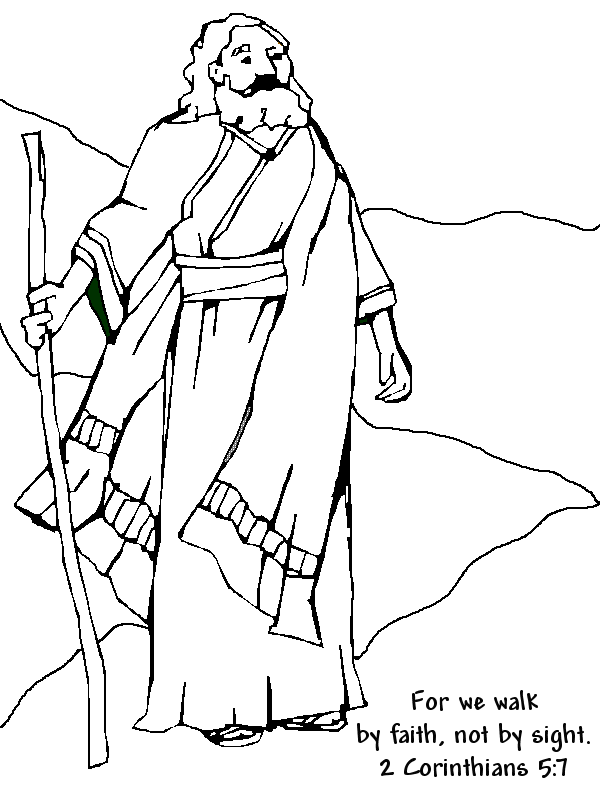 Abraham Coloring Page 2 Corinthians 5 verse 7