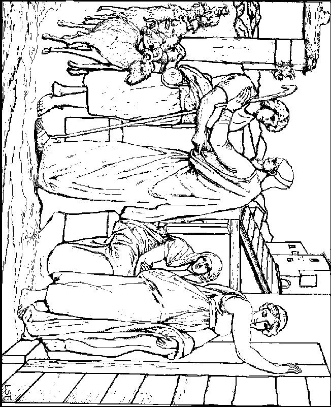 Jacob Laban Rachel and Leah coloring page