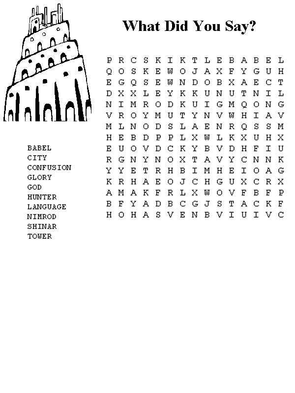 Tower of Babel Word Search