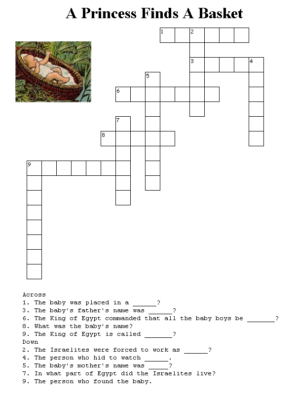 A Princess Finds a Basket Crossword Puzzle