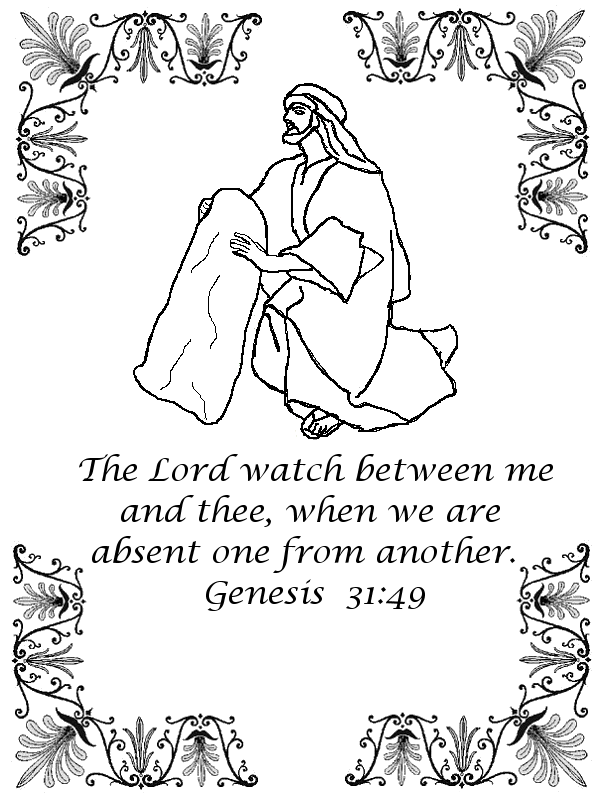 Genesis 31 49 Bible Verse Coloring Page