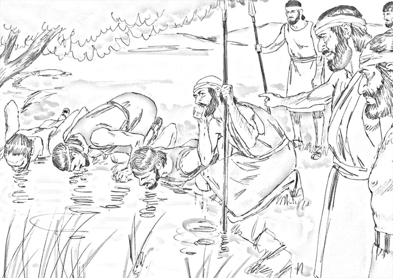 The 300 men who lapped from the water