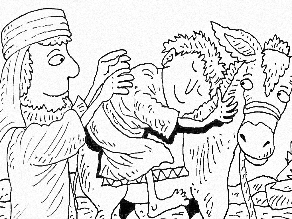 The Good Samaritan beginner coloring page