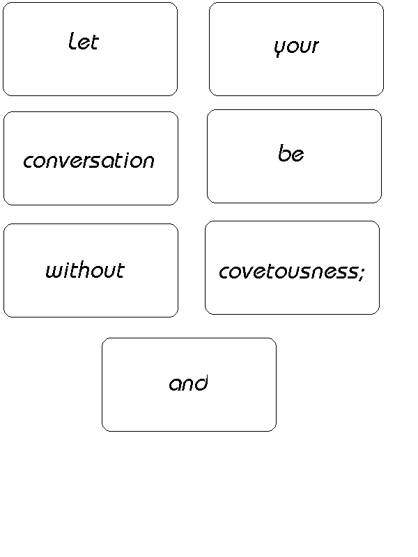 Hebrews 13:5a Memory Verse Activity