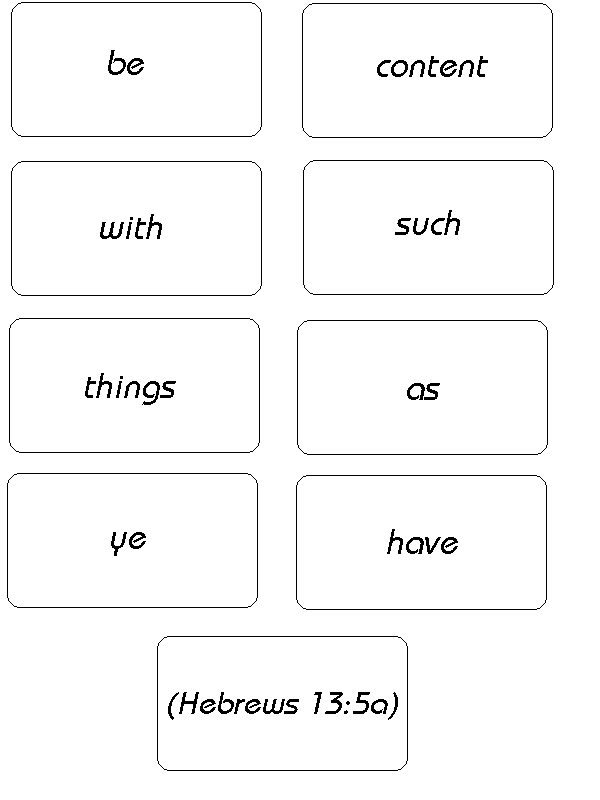 Hebrews 13:5a Memory Verse Activity 2