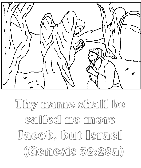 Jacob and the Angel Coloring Page