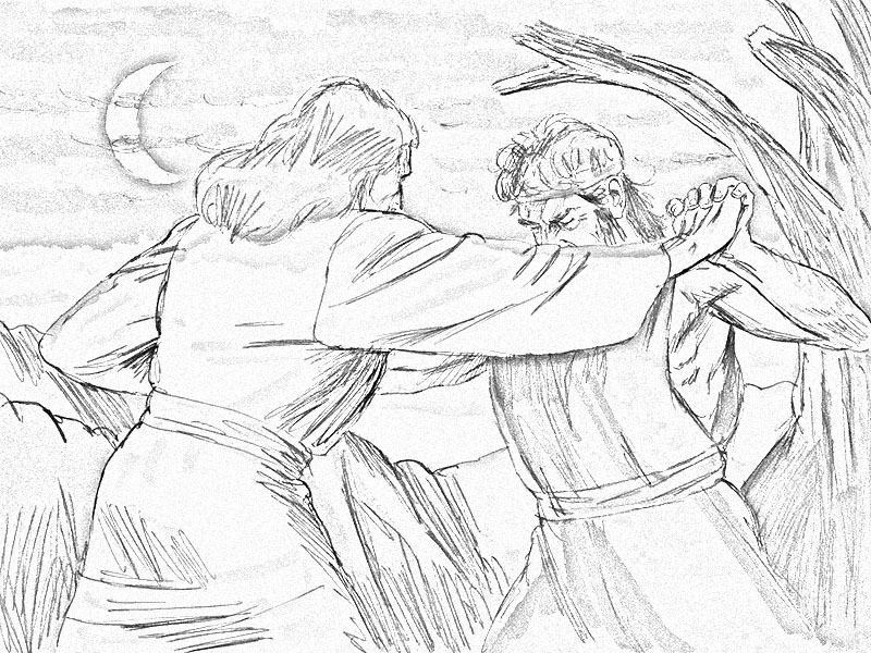 Jacob Part 8 A Happy Reunion An Angel Blesses Jacob coloring page