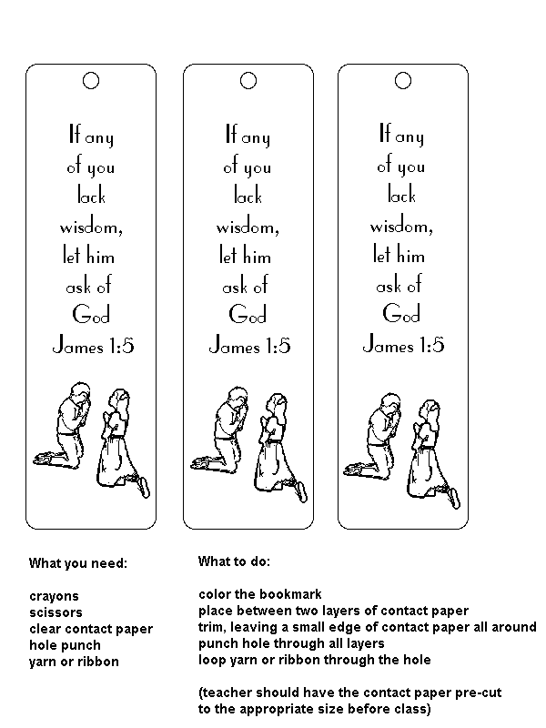 James 1 verse 5 Bookmark Craft