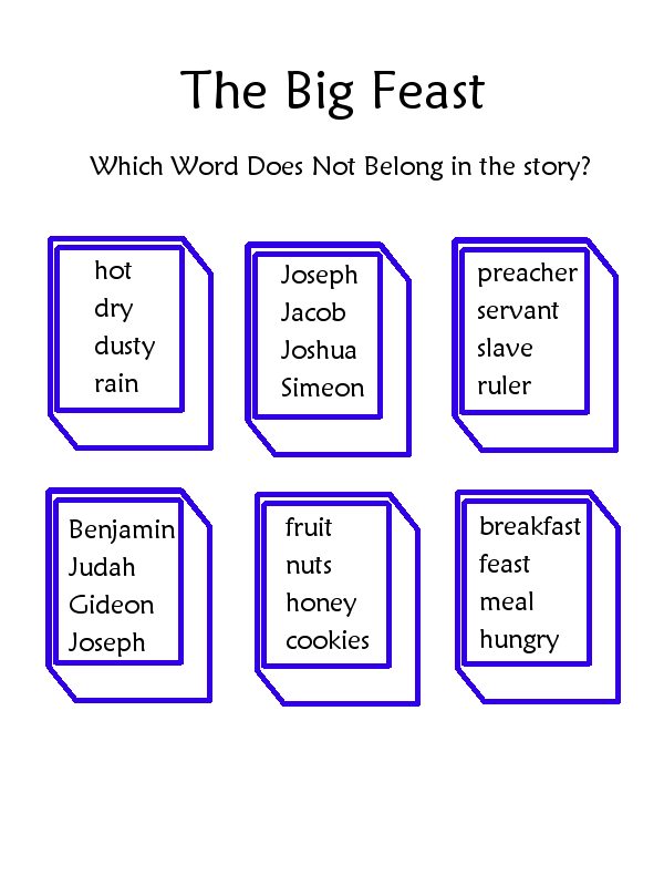 The Big Feast Multiple Choice Worksheet