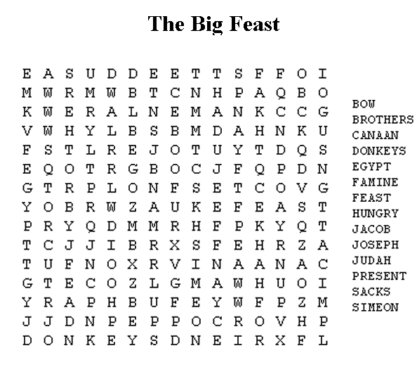Joseph Word Search