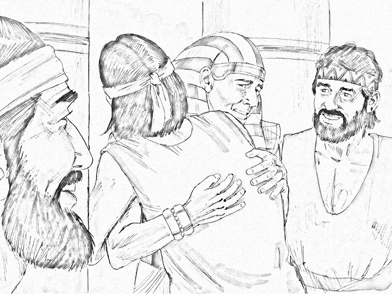 Joseph kissed each of his brothers and wept over them