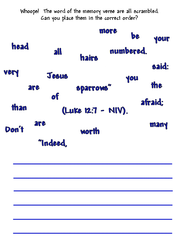Luke 12 7 Scrambled Memory Verse