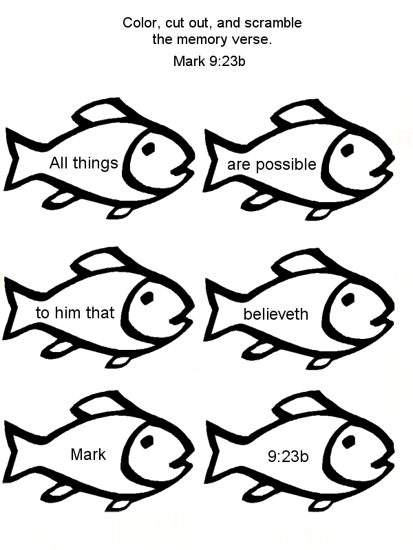 Mark 9 verse 23b Bible verse scramble