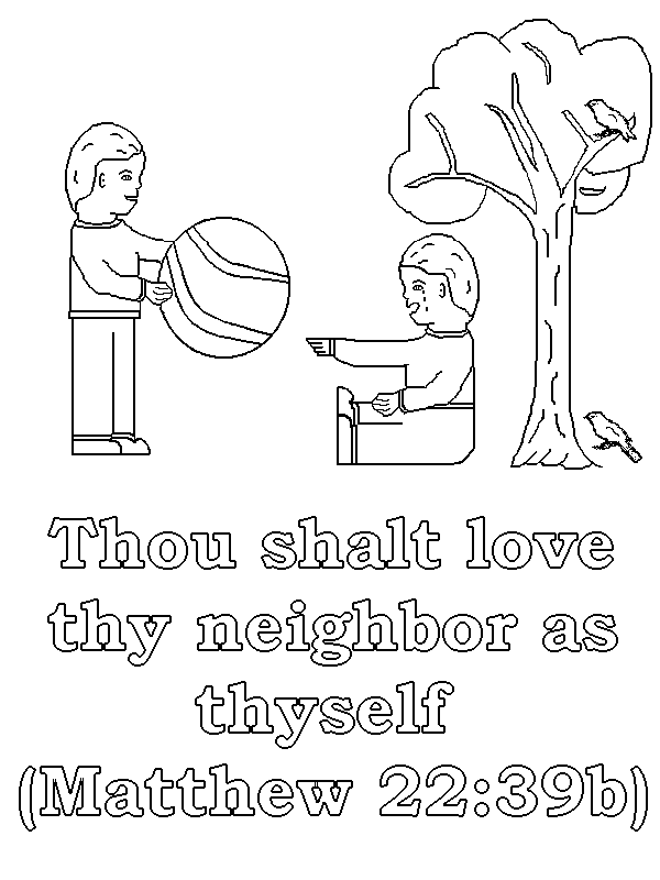 Matthew 22 verse 39 coloring page