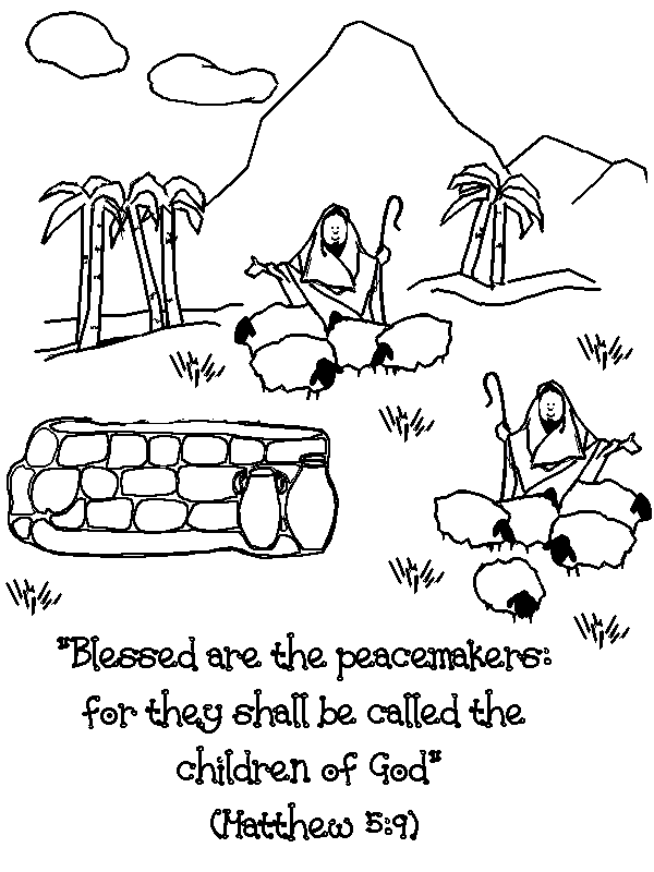 Matthew 5 verse 9 coloring page