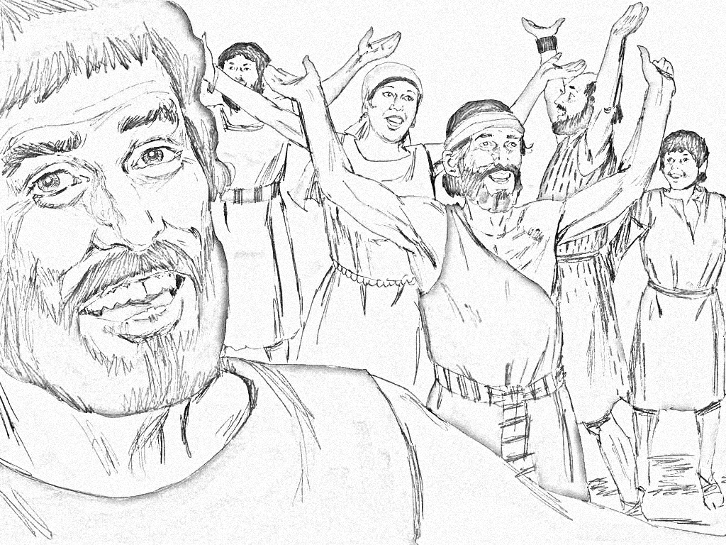 Baptized in the Red Sea coloring page