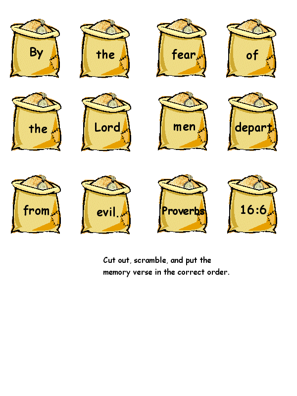 Proverbs 16 6 Cut and Scramble Activity for Joseph Bible Story