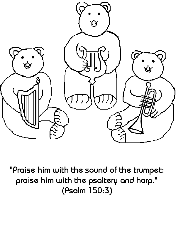 Psalm 150:2 Coloring Page