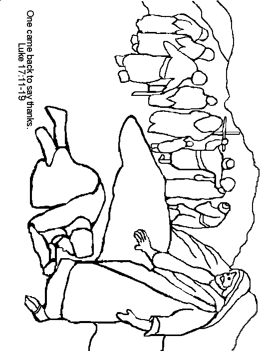 Ten Lepers One Came Back Coloring Page