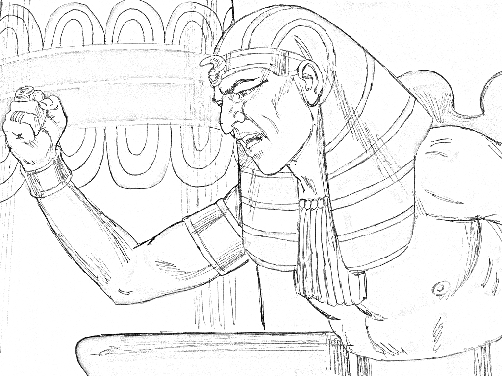 Stubborn Pharaoh chases Moses and Aaron out of the palace
