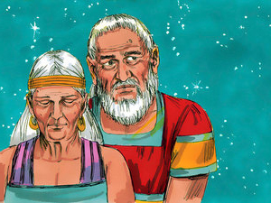 God tells Abraham to look up at the stars and see if he can count them