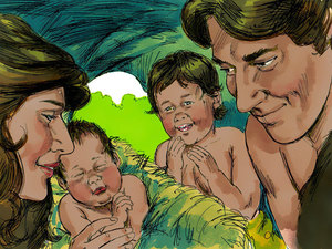 Cain began to grow up and soon Adam and Eve had ANOTHER baby boy