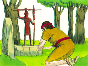 Even his own father had built wooden idols next to his house