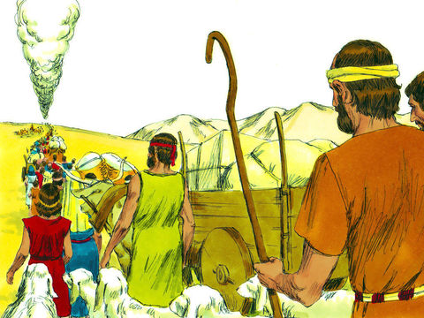 Moses followed the pillar of cloud leading the Israelites through the wilderness of Sin