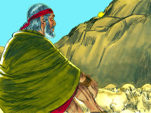 One day while Moses was tending the sheep near Mount Horeb he saw a glimmer of light in the distance