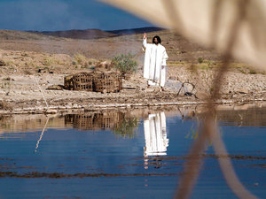 Peter thought he saw someone off in the distance standing on the shore