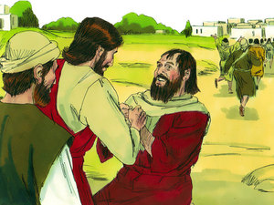 Immediately he turned around and with a loud voice he glorified God with his healed hands held high for everybody to see