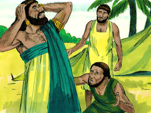 In one morning Satan sent thieves to steal Jobs cattle and kill the servants