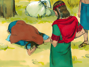 Ruth fell to her knees in gratefulness