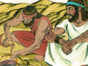 The Stranger told Gideon to pour the broth over the meat