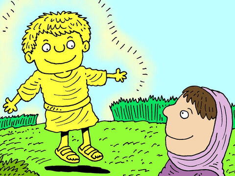 Again the Lord sent his Angel to Manoah\'s wife while she was out alone in the field