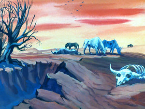 Many of the animals had already DIED
because of the shortage of grass