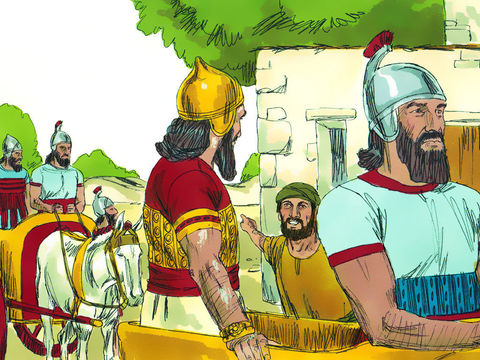 Naaman in chariot