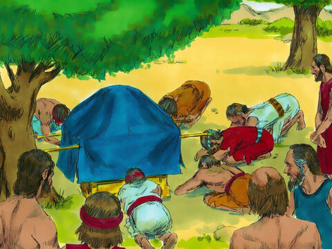 They threw dust on their heads and lay flat on their faces on the ground, before the Ark of the Covenant