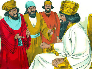 They wrote a brand new law that said for the next 30 days any person found praying to anyone or anything except King Darius
would be thrown into a den of HUNGRY lions