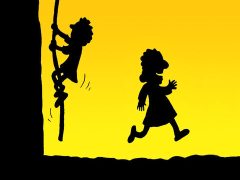 Rahab let the spies escape down the wall