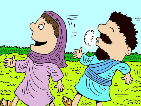 Manoah hastily followed his wife to the field where the Man was waiting