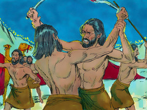 The Midianites began rushing around in every direction shouting and trying to flee from Gideon and his men