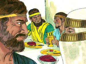 The servants prepared a huge feast and people from all around
came to celebrate the joyous occasion